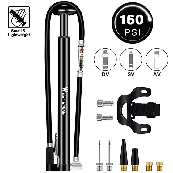 160PSI High Pressure Bicycle Pump Cycling Air Inflator MTB Bike Tyre Pump Bomba De Bicicleta AV/FV Bike Tire Pump