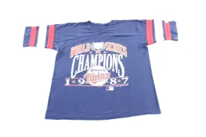 1987 Minnesota Twins World Series Striped T-Shirt