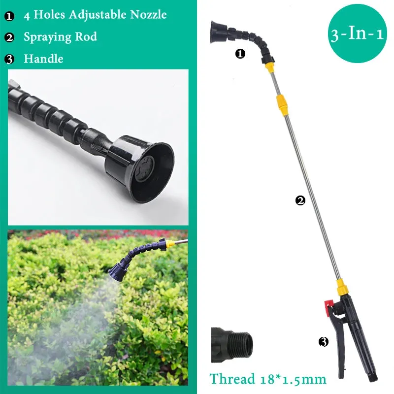 3-in-1 Set Retractable Spraying Rod Nozzle And Handle Electric Sprayer Outdoor Garden Pesticide Spray Watering Can Accessories