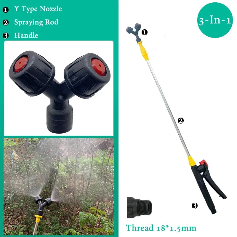 3-in-1 Set Retractable Spraying Rod Nozzle And Handle Electric Sprayer Outdoor Garden Pesticide Spray Watering Can Accessories