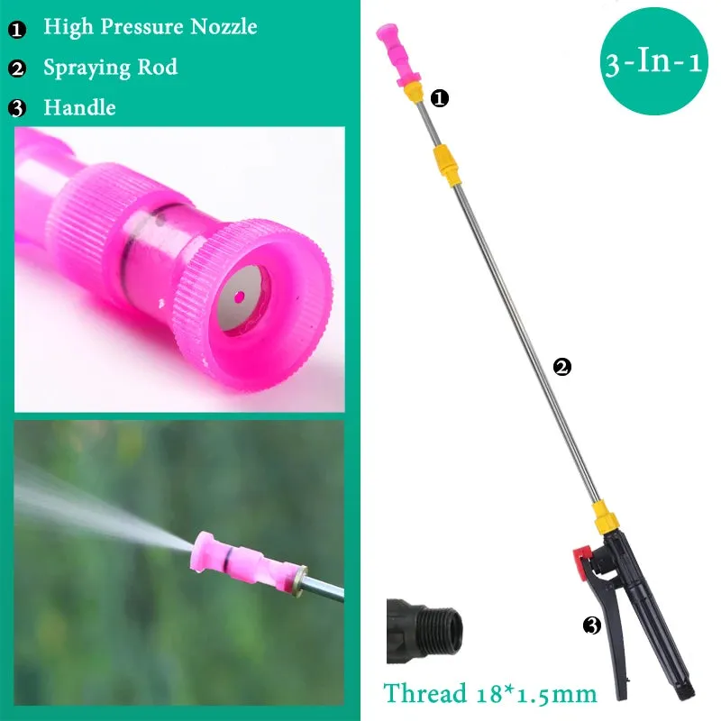 3-in-1 Set Retractable Spraying Rod Nozzle And Handle Electric Sprayer Outdoor Garden Pesticide Spray Watering Can Accessories