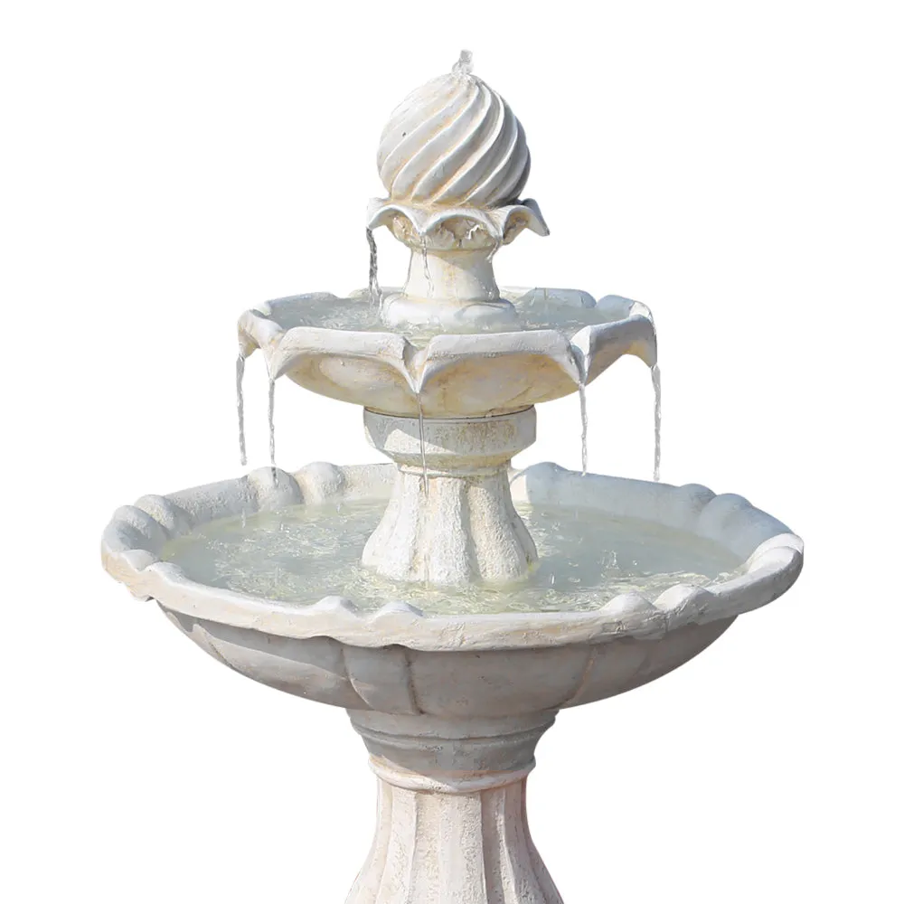 3 Tier Solar Powered Water Fountain Greek Style Birdbath Garden Ornament