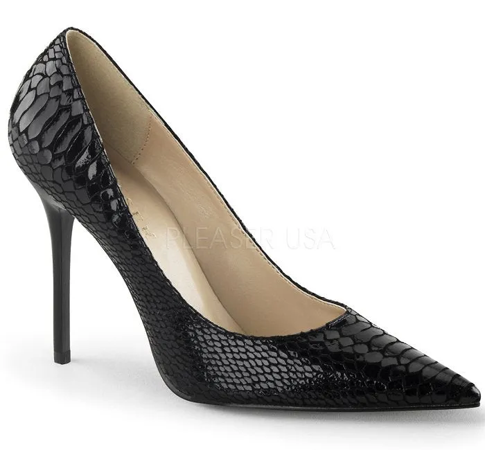 4" Snake-Print Leather Pump (CLASSIQUE-20SP)