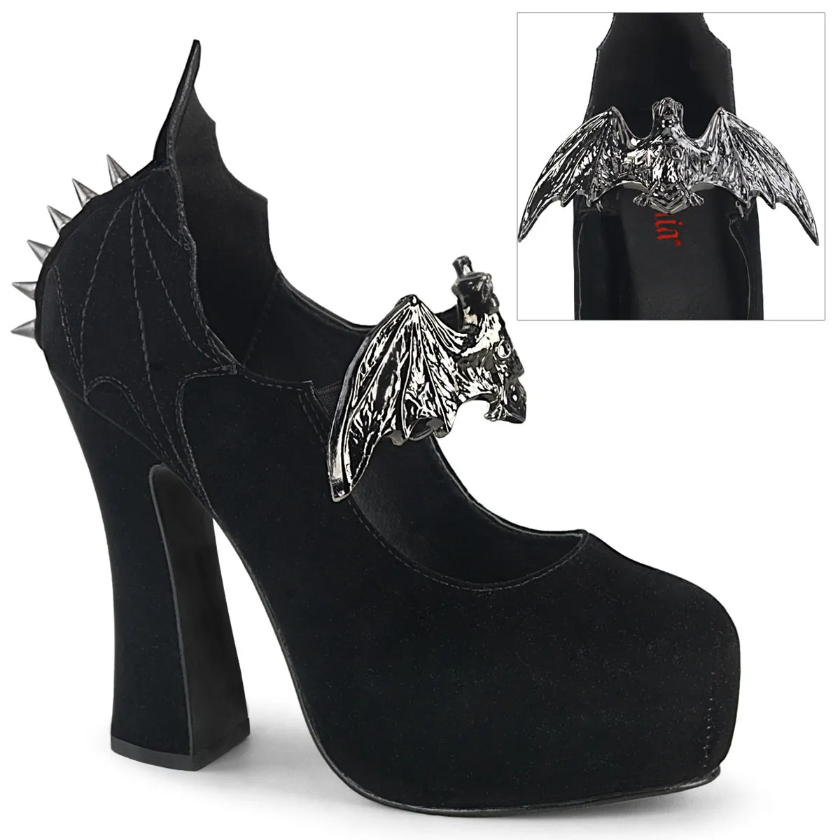 5" Metal Bat & Cone Spike Studded Heel (DEMON-18)