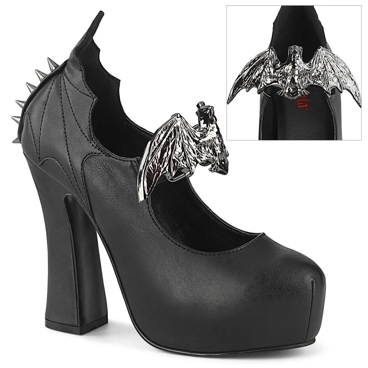 5" Metal Bat & Cone Spike Studded Heel (DEMON-18)