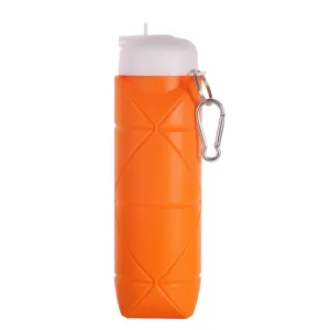 600ml Food Class Silicone Folding Outdoor Water Cup Portable Cycling Water Bottle(Orange)