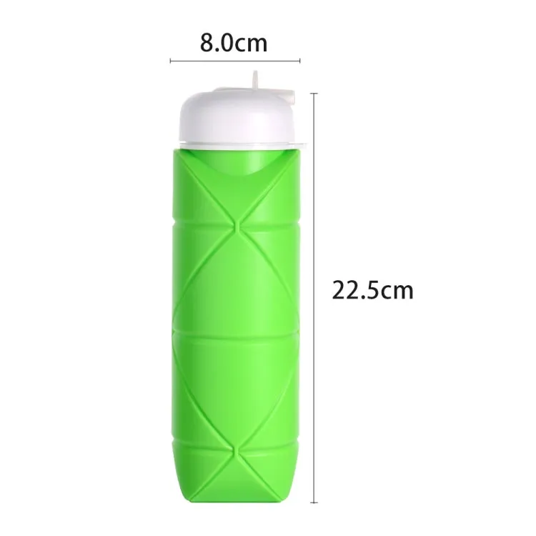 600ml Food Class Silicone Folding Outdoor Water Cup Portable Cycling Water Bottle(Orange)