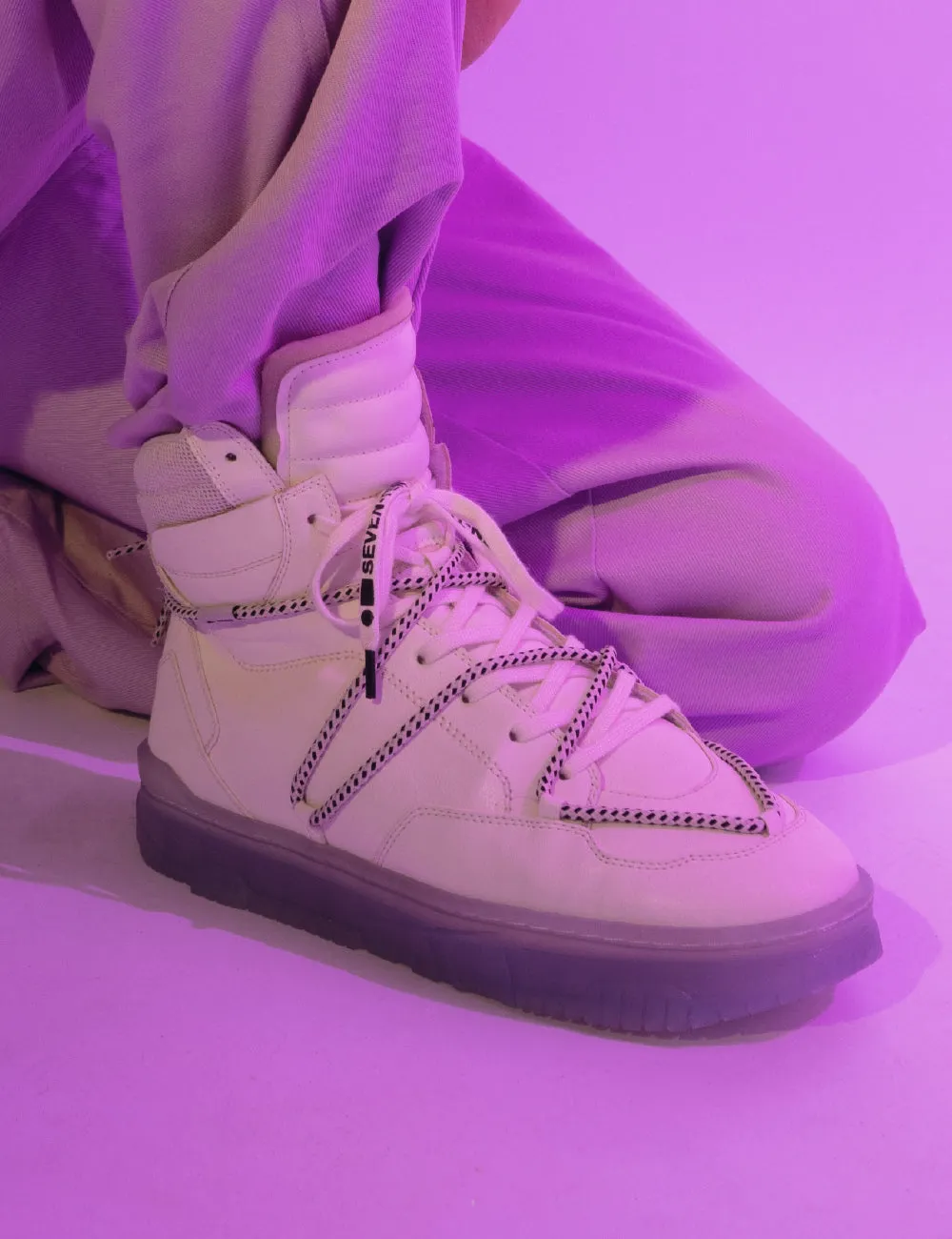 703 white ice high-top sneaker