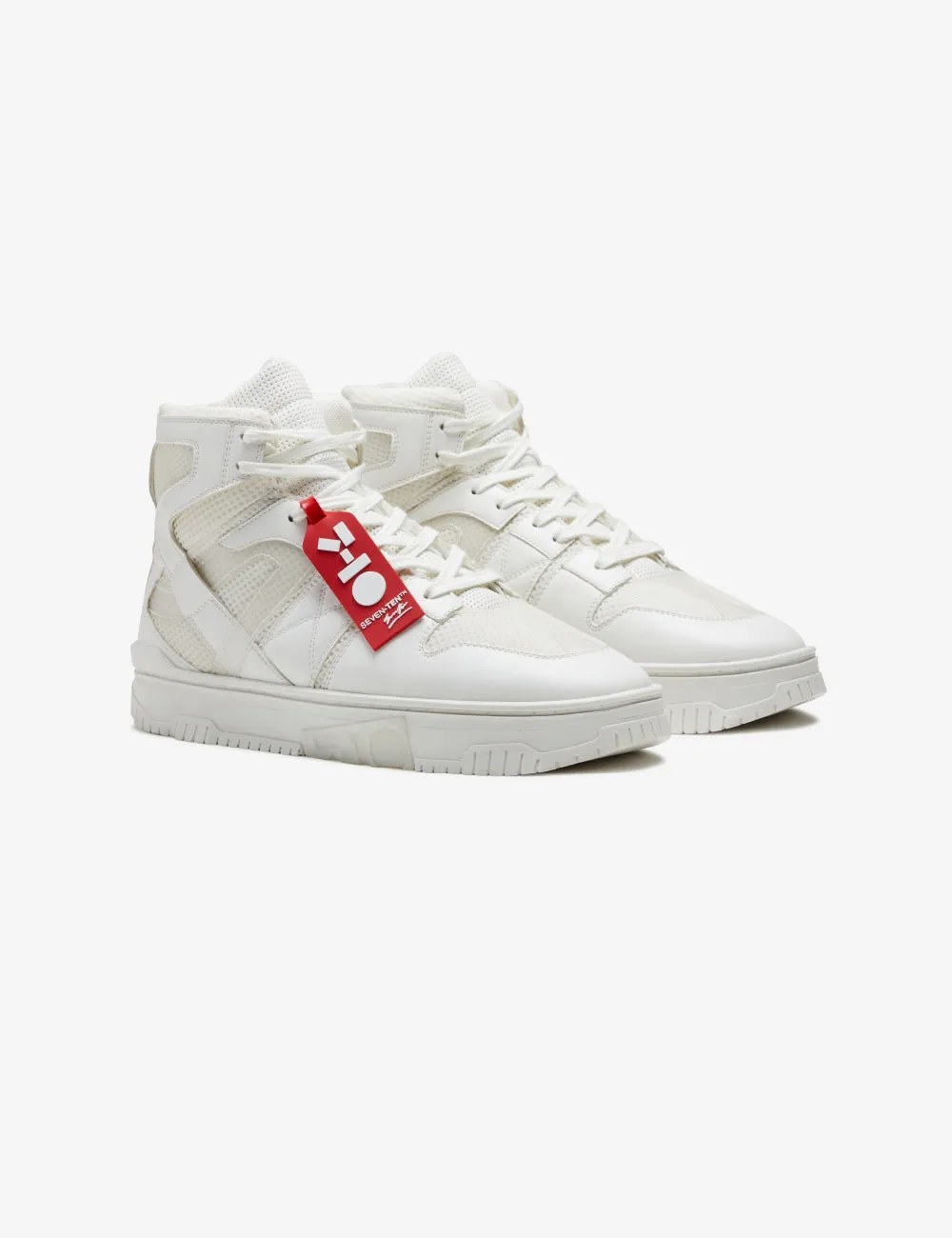 716 triple white technical high-top sneaker