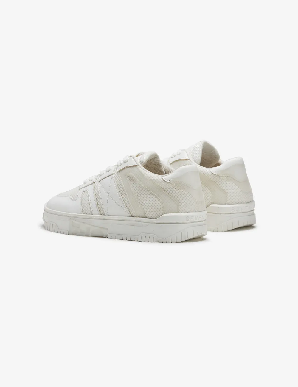 718 triple white technical low-top sneaker