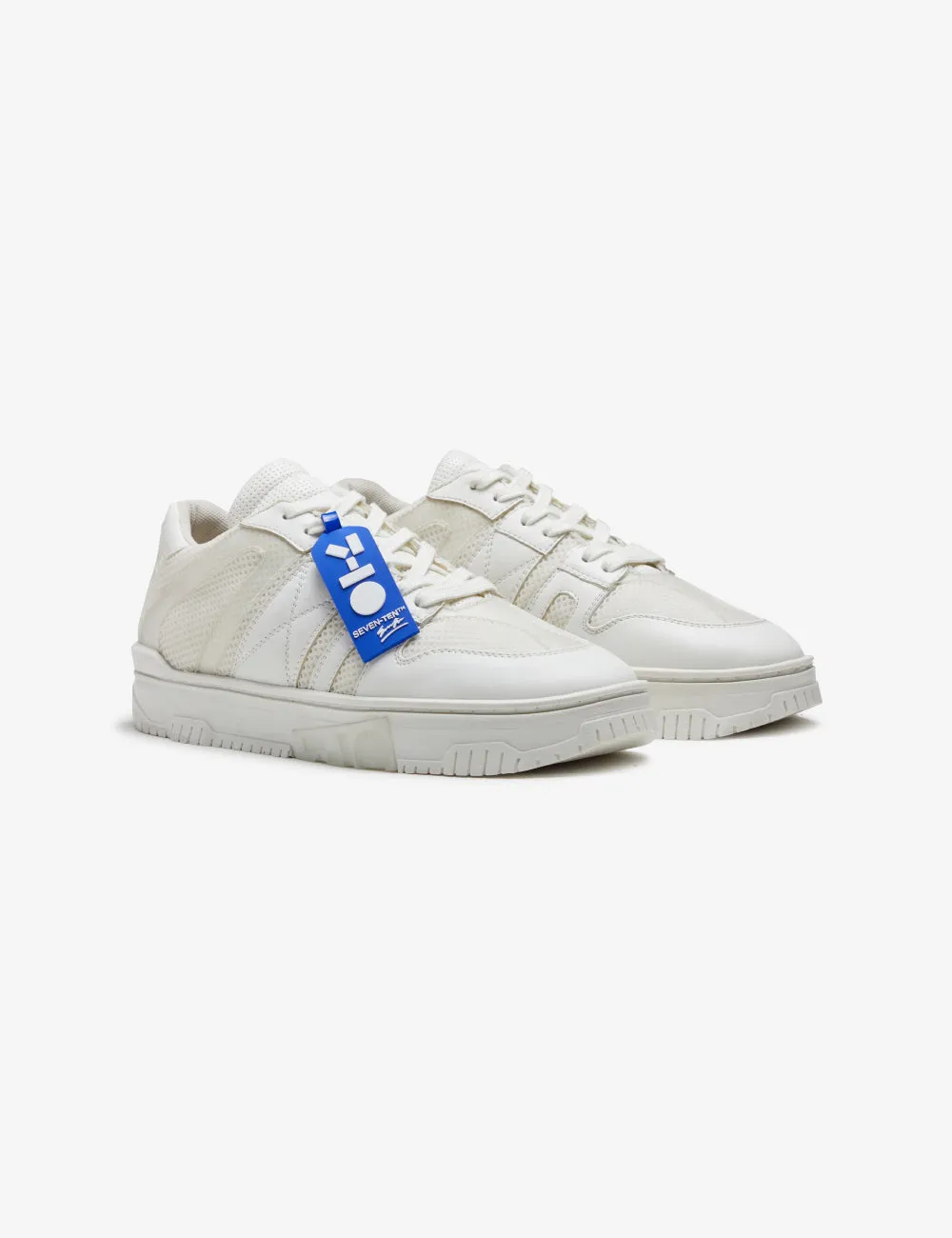 718 triple white technical low-top sneaker