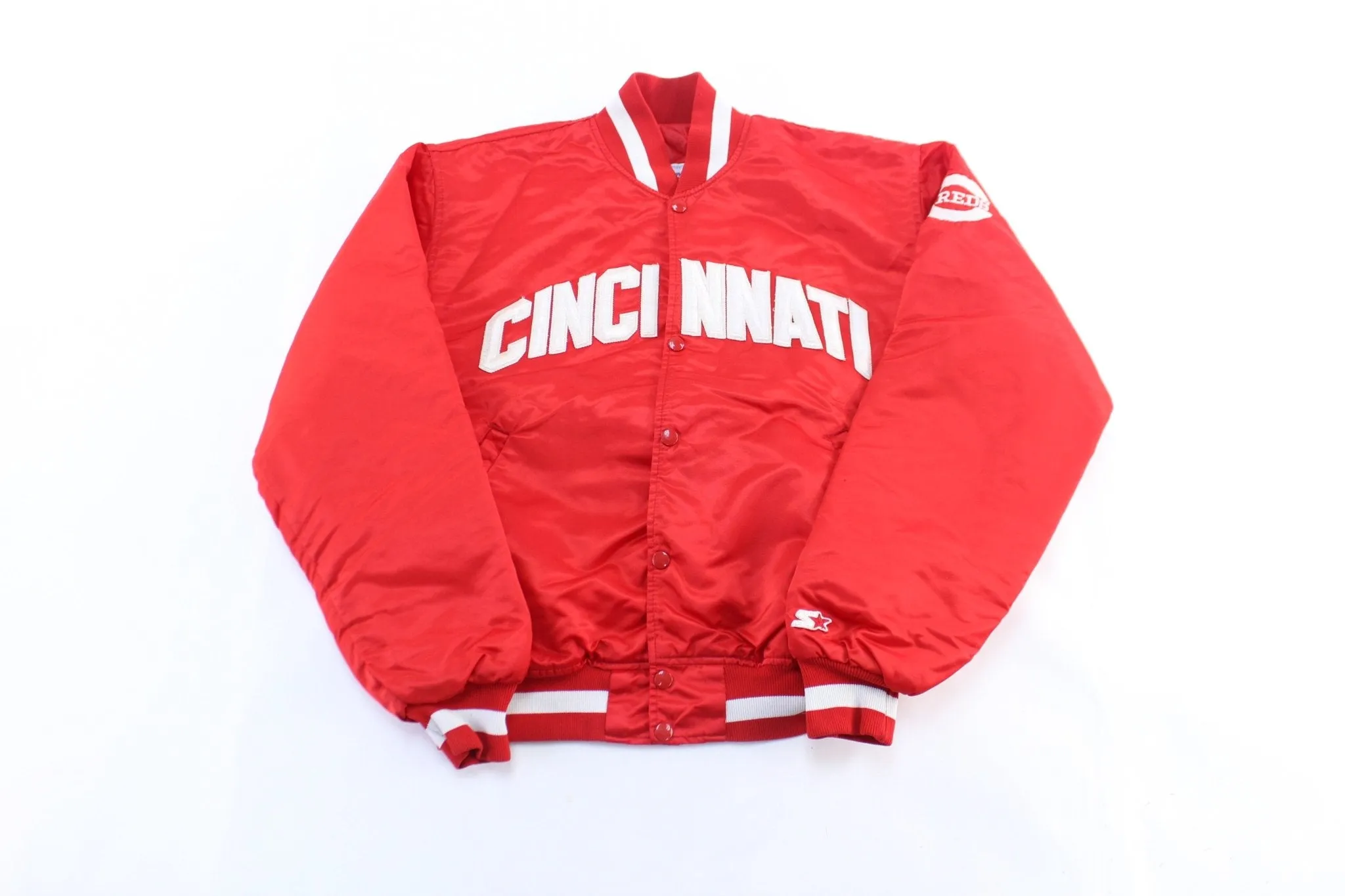 90's Cincinnati Reds Embroidered Starter Bomber Jacket