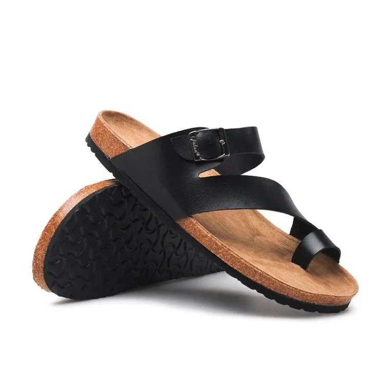 Adjustable Couple Cork Footwear - Summer Flip-Flops & Beach Sandals for Men