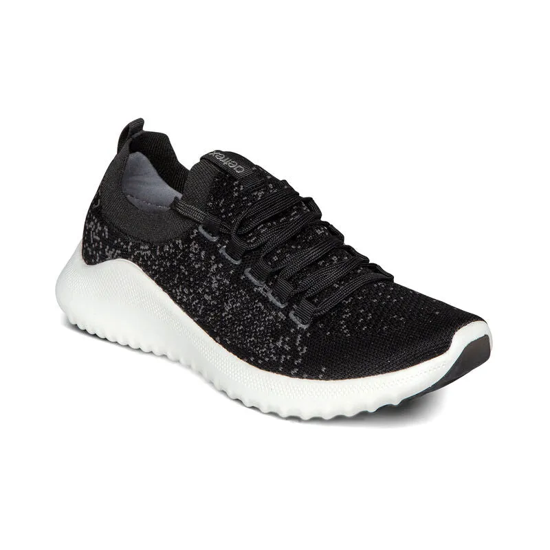 Aetrex Carly Lace Up Black Sneaker AS100 BLACK