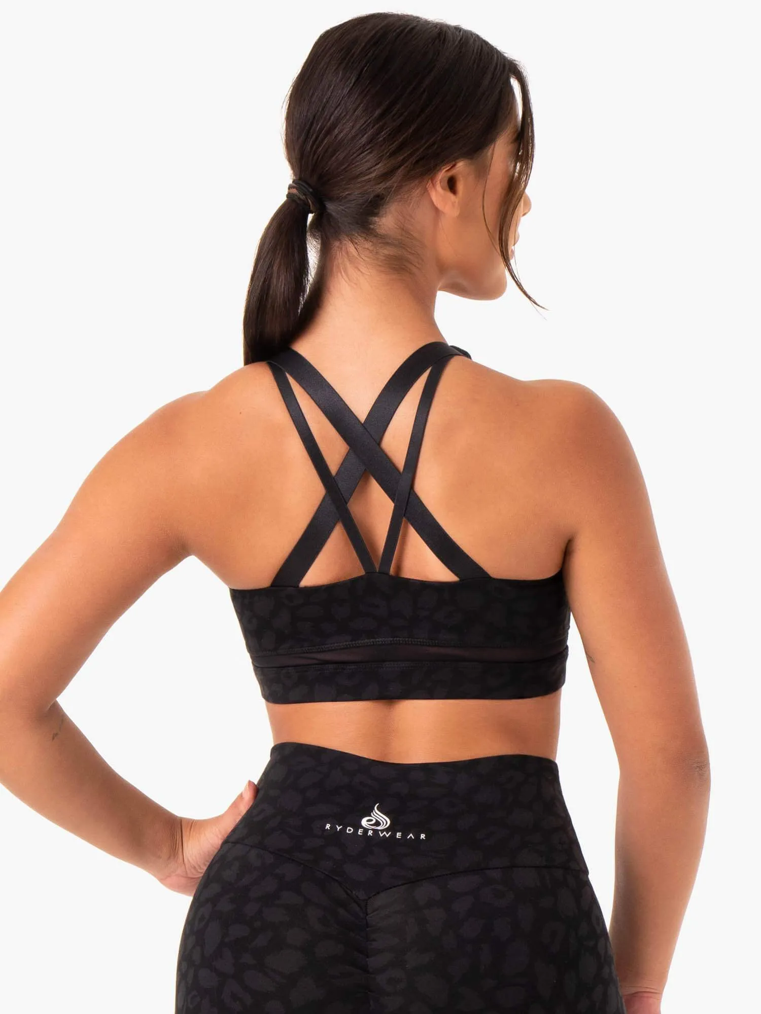 Amazon Mesh Sports Bra - Black Leopard