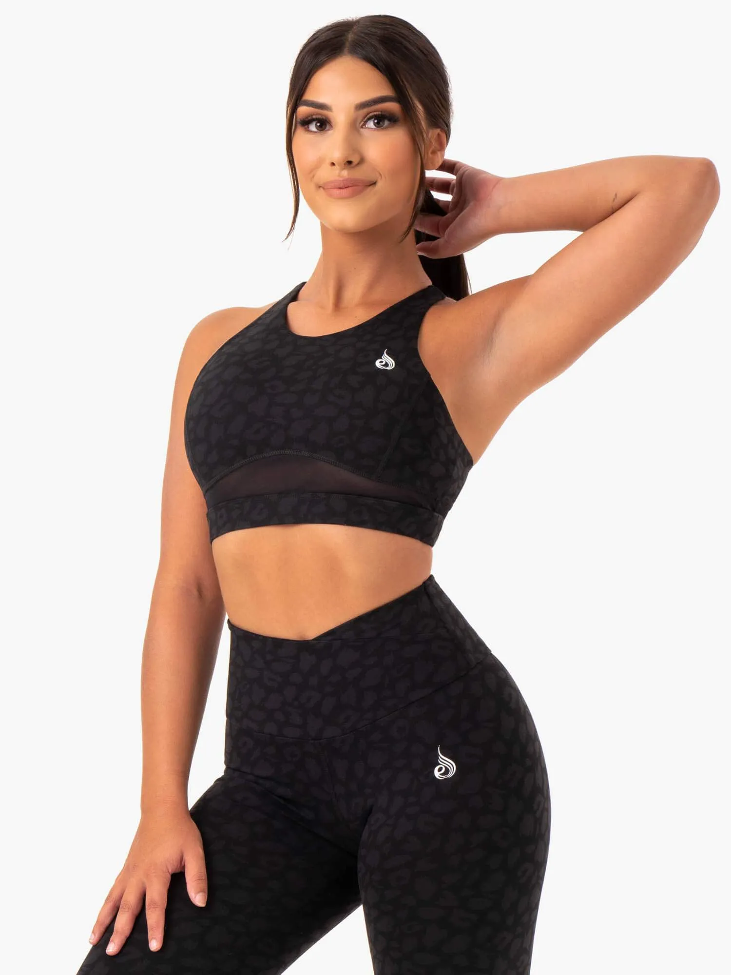 Amazon Mesh Sports Bra - Black Leopard