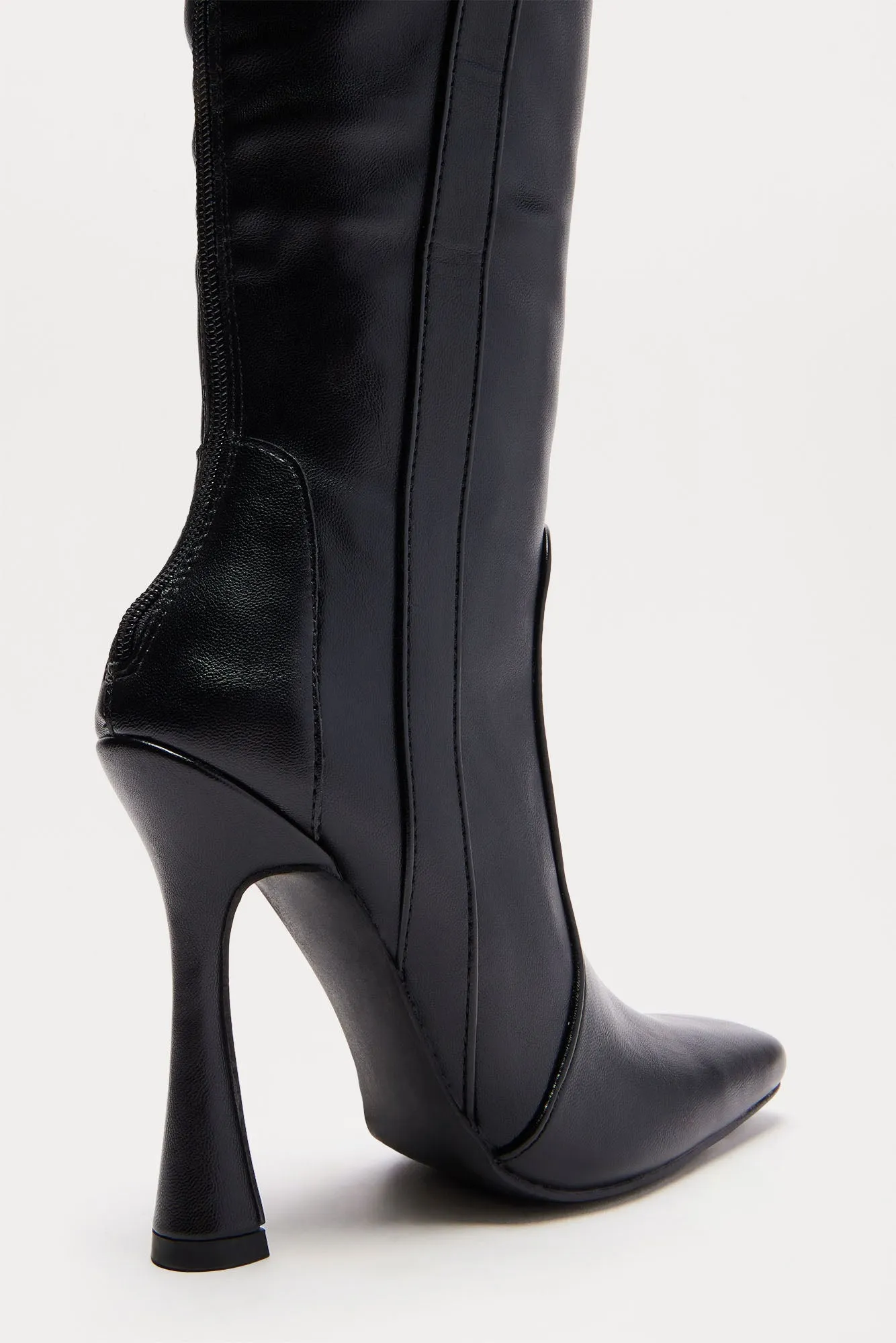 Anika Buckle Knee High Boots - Black