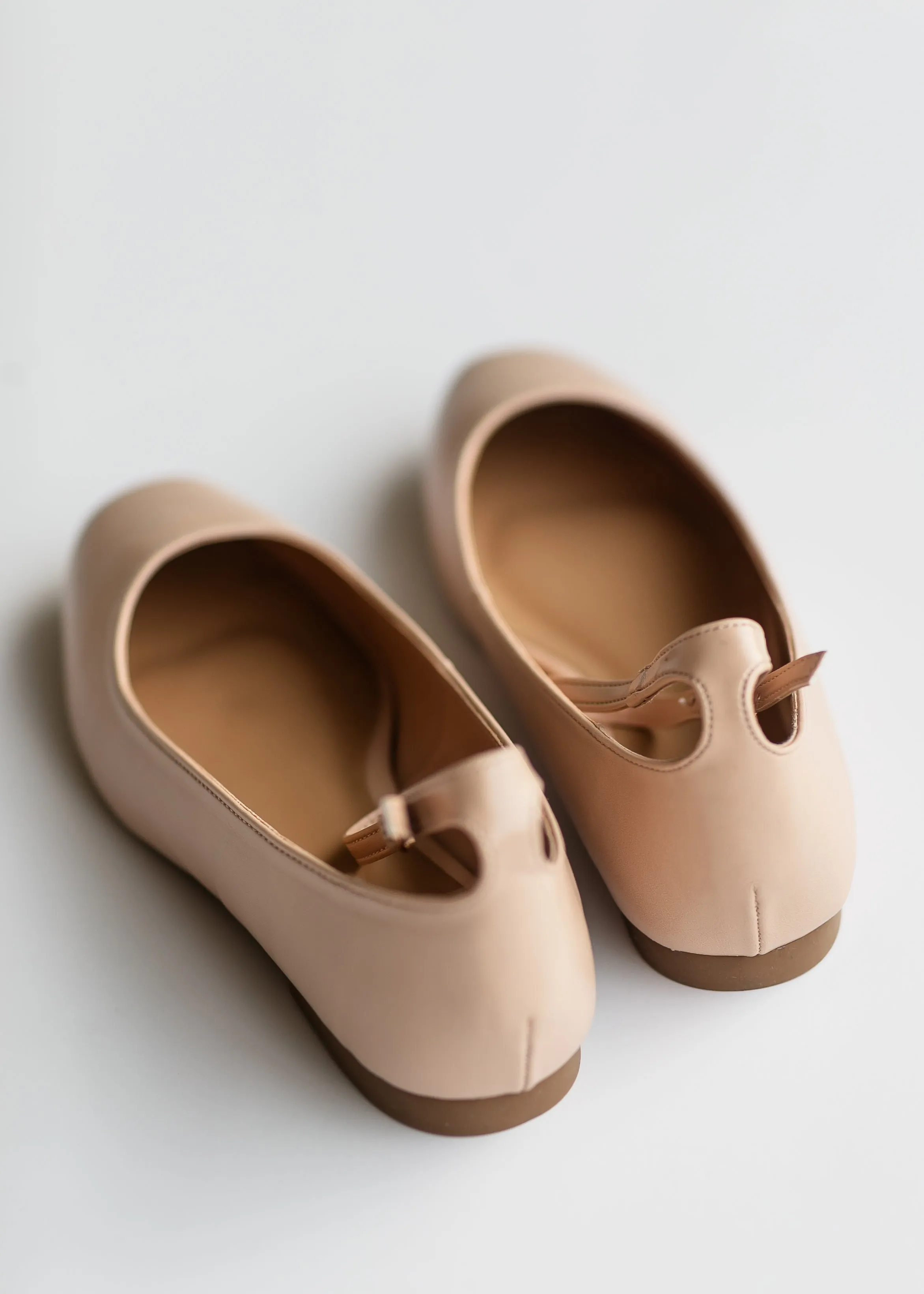 Ankle Strap Square Toe Ballet Flats