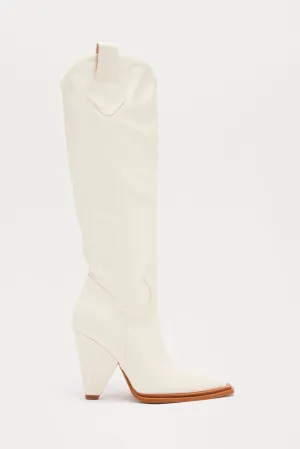 Augustine Cowboy Boots - Off White