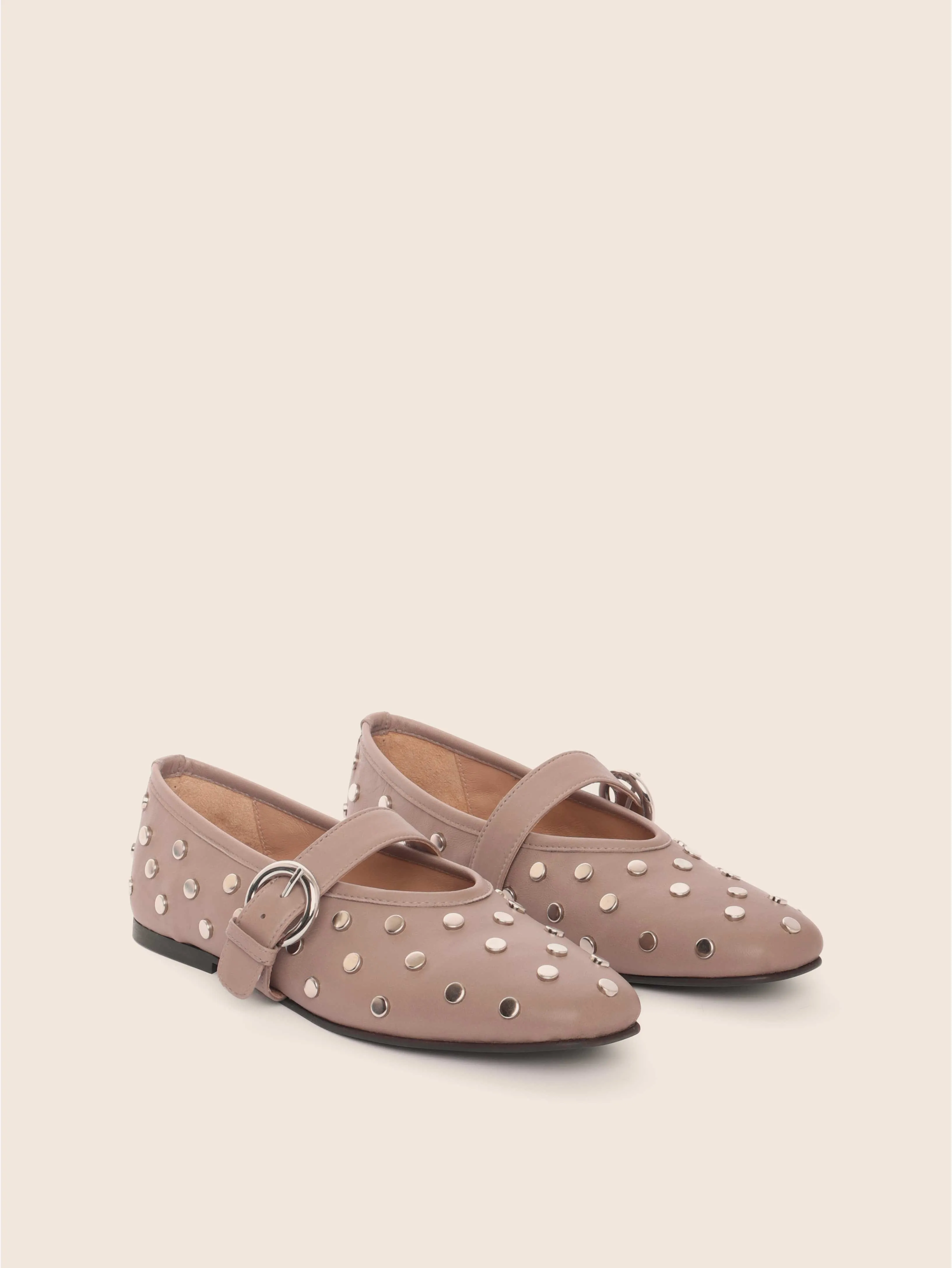 Aveiro Taupe Stud Ballerina