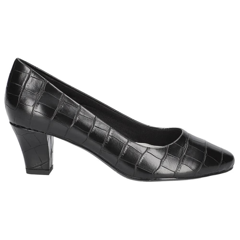 Ballari Croc Block Heel Pumps