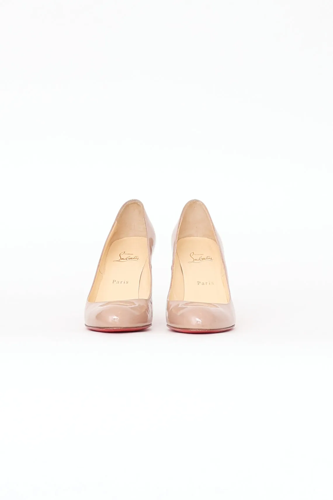 Beige Patent Leather Pump