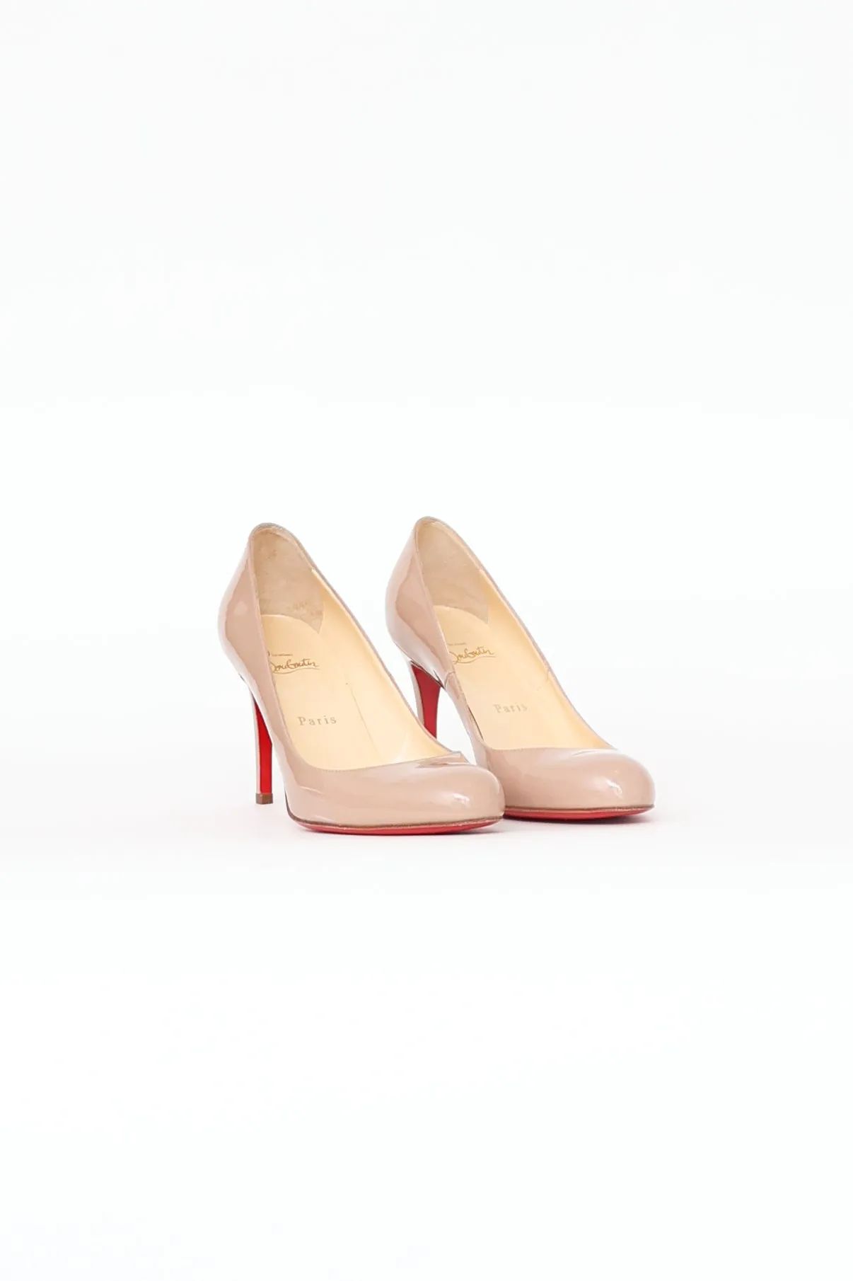 Beige Patent Leather Pump