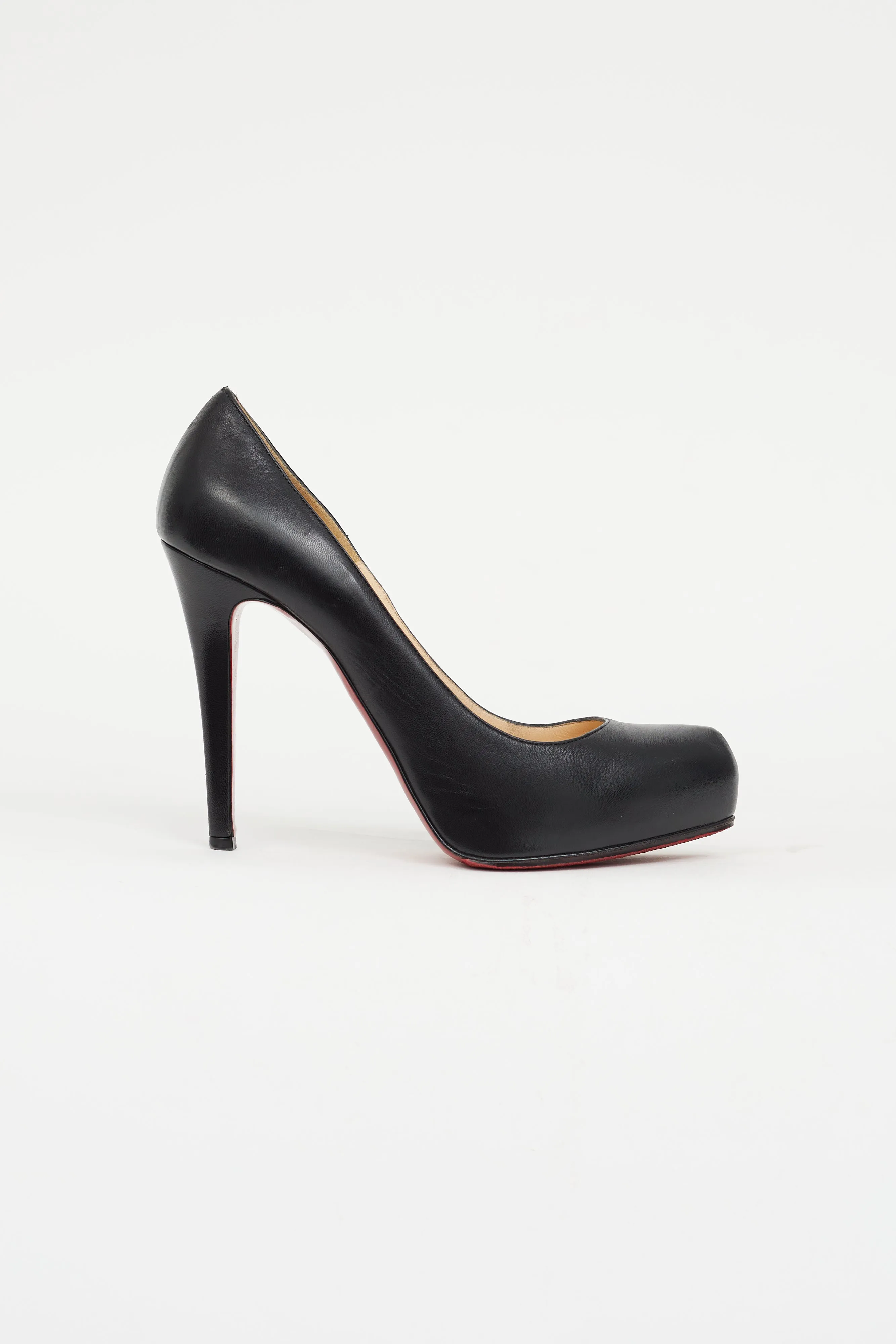 Black Leather Rolando Pump