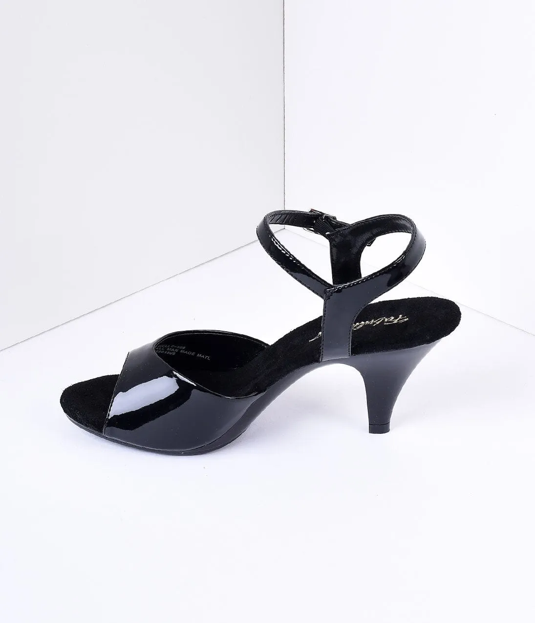 Black Patent Leather Belle Sandal Pump