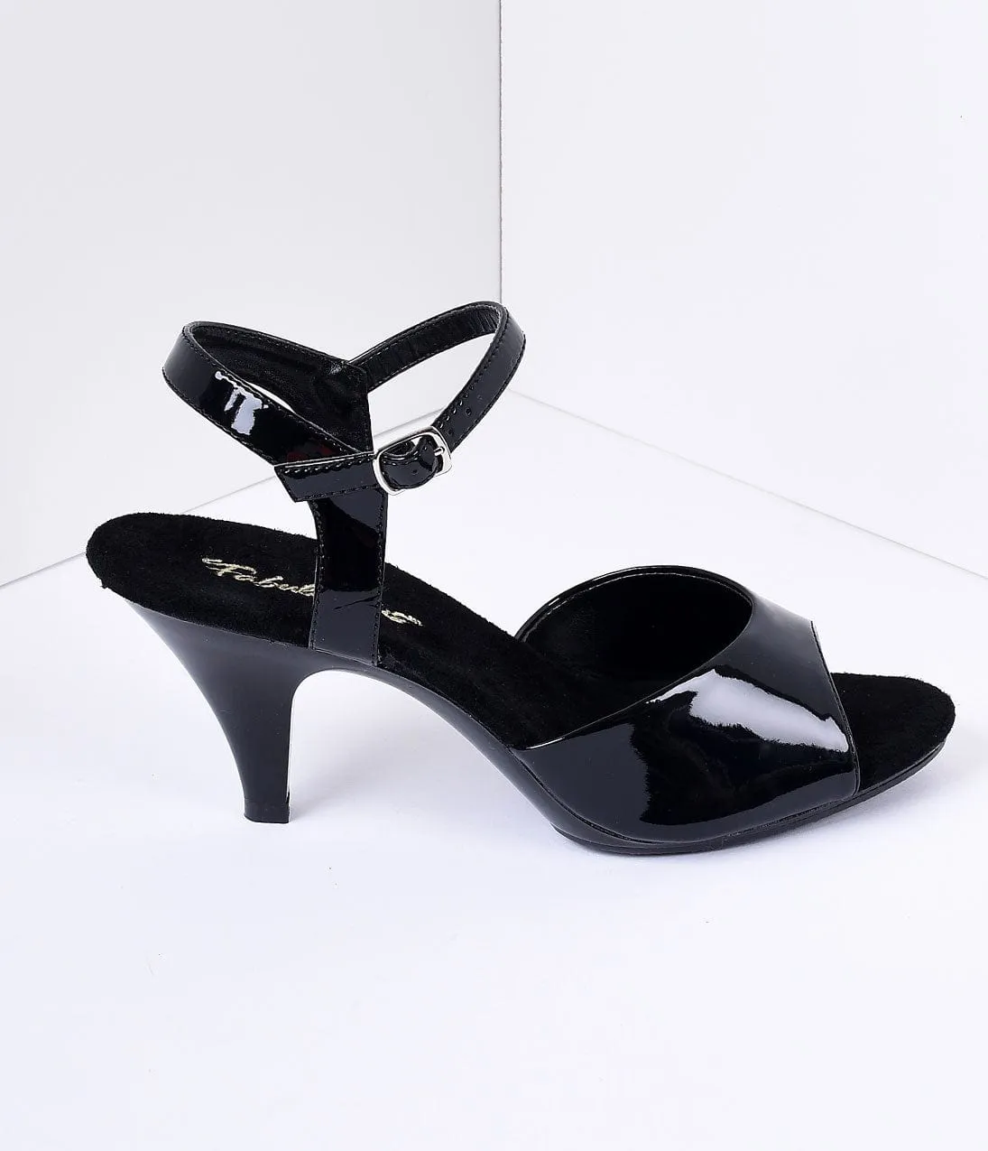 Black Patent Leather Belle Sandal Pump