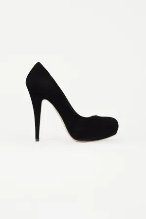 Black Suede Platform Pump