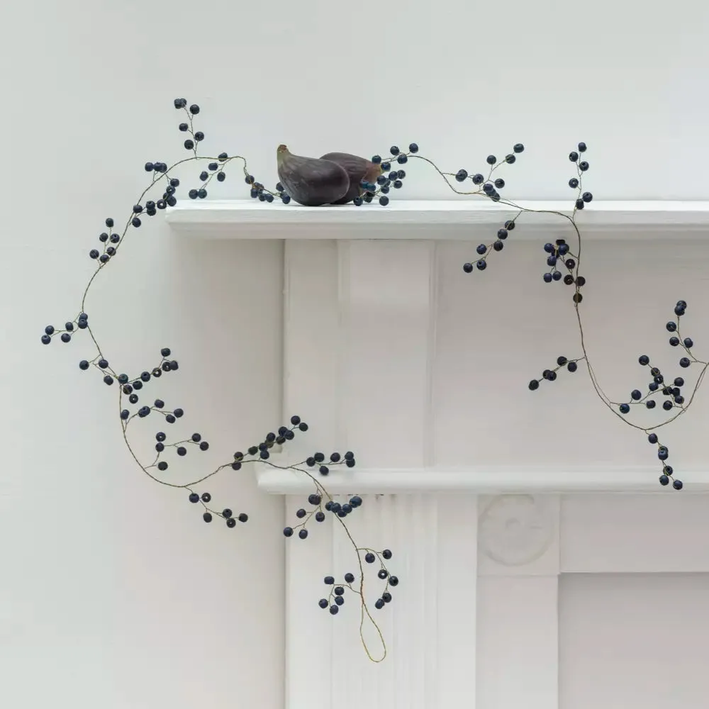 Blue Berry Wooden Garland 183cm