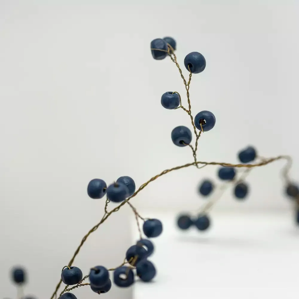 Blue Berry Wooden Garland 183cm