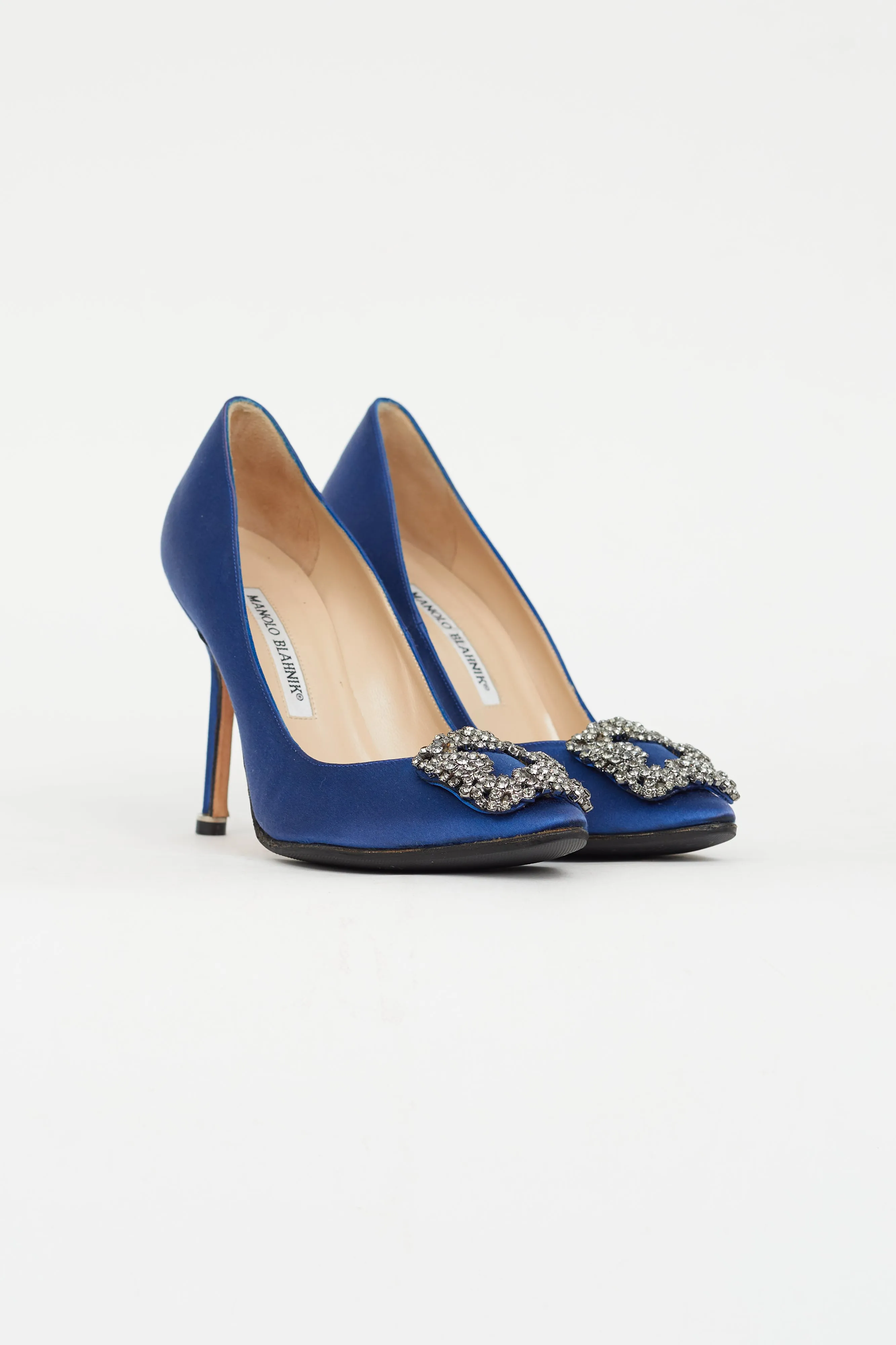 Blue Satin Hangisi Embellished Pump