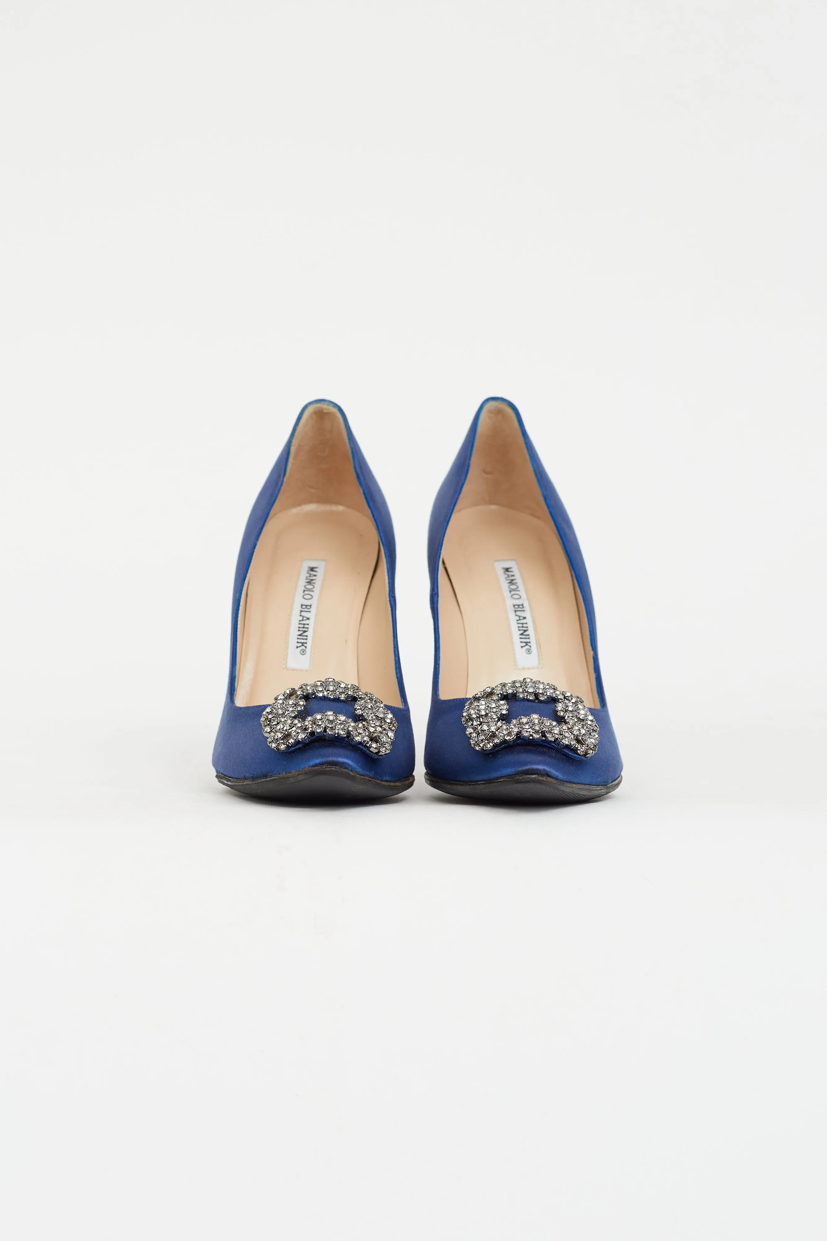 Blue Satin Hangisi Embellished Pump