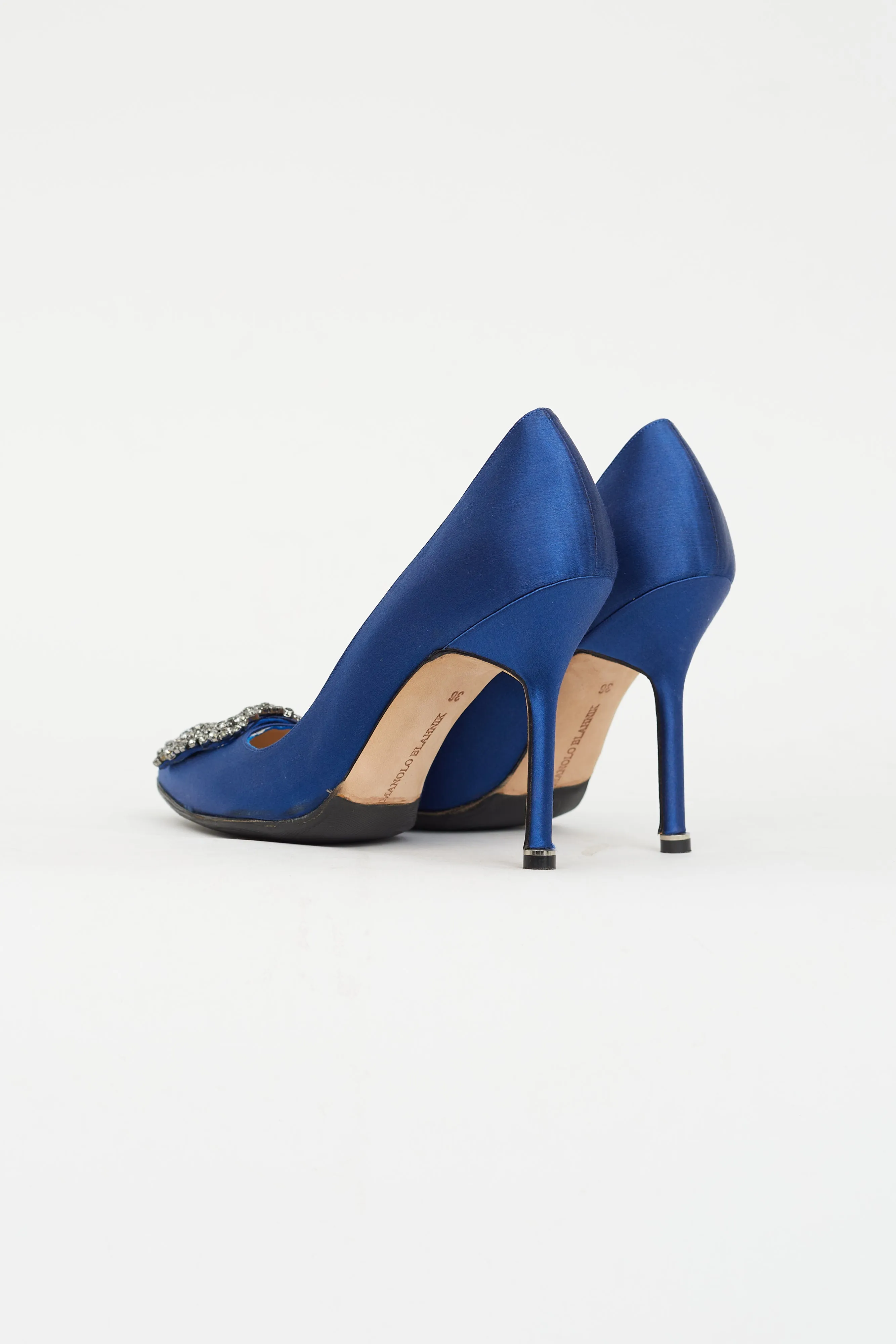 Blue Satin Hangisi Embellished Pump