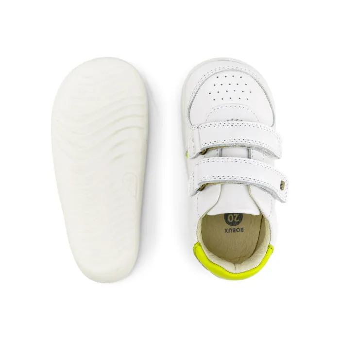 Bobux Step Up SU Riley Sneaker White Neon Yellow 732111