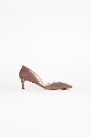 Brown Suede D'Orsay Pump