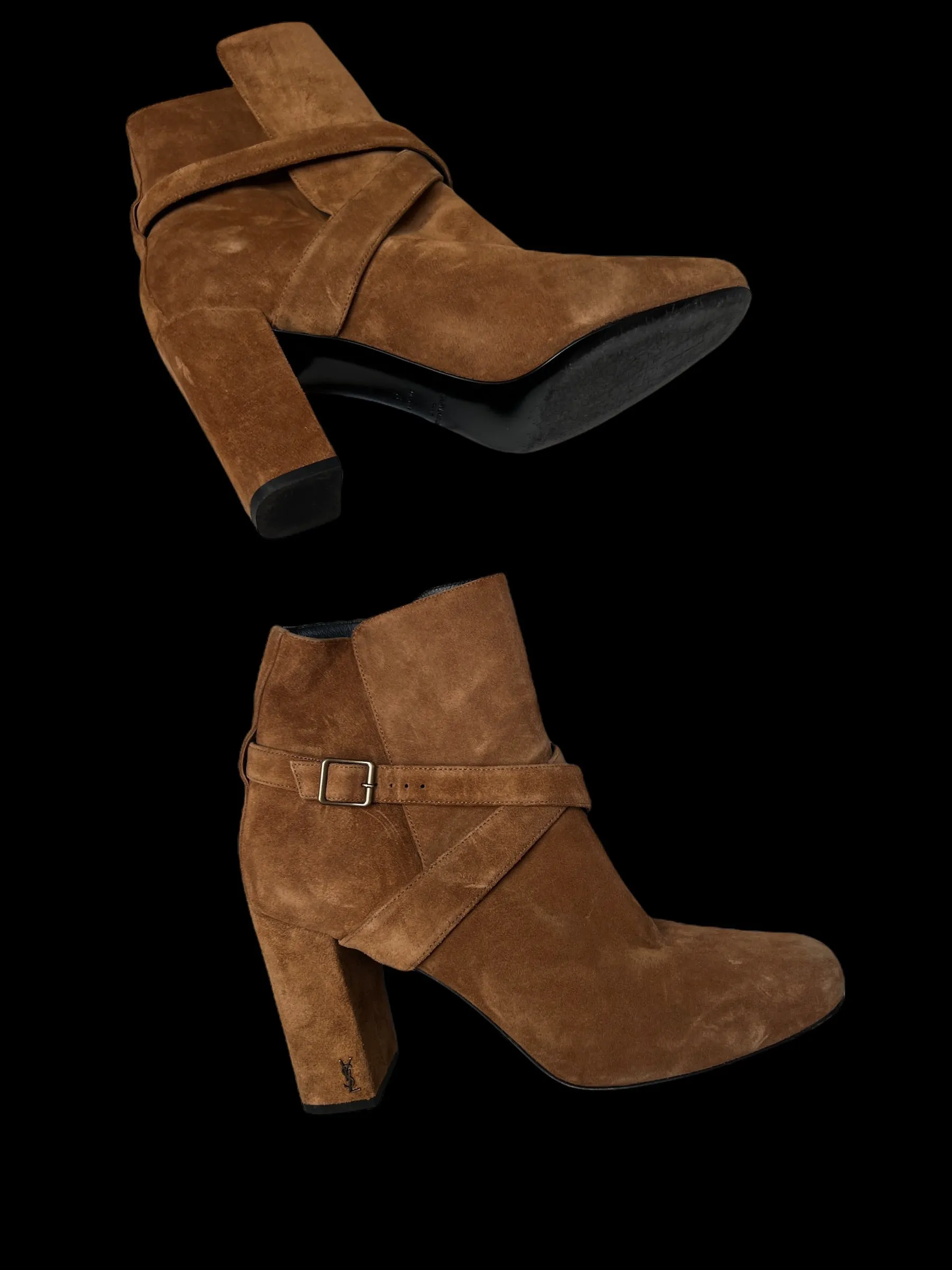 Brown Suede Heeled Boots - 10