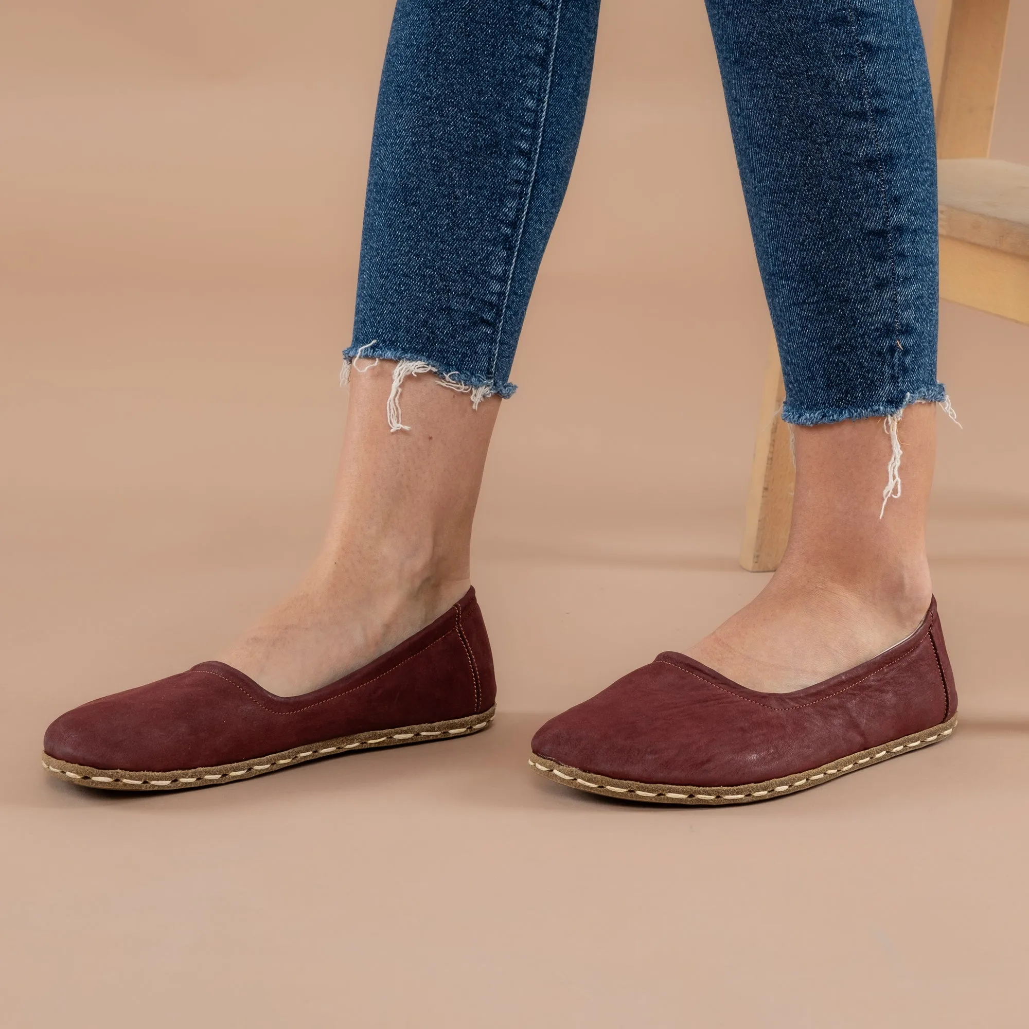 Burgundy Barefoot Ballet Flats