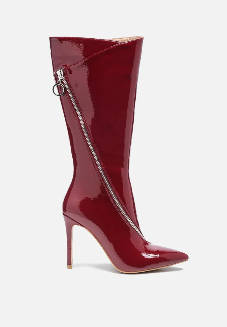 Burgundy Tsaroh Stiletto boots