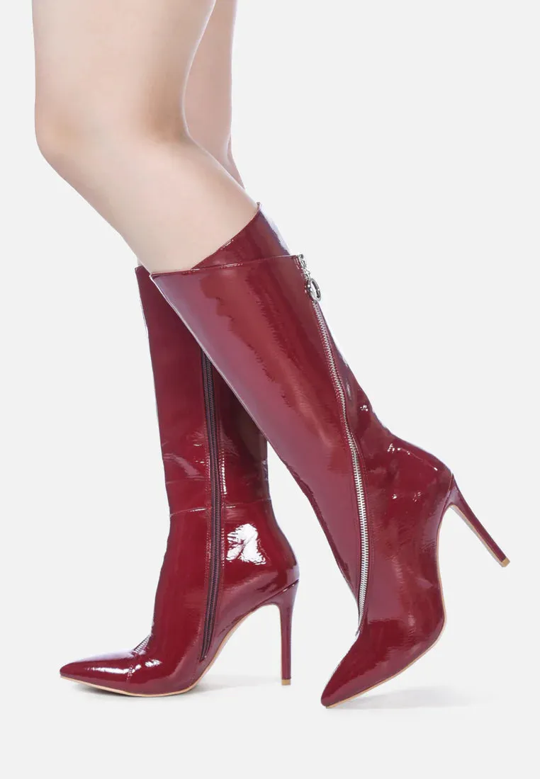 Burgundy Tsaroh Stiletto boots