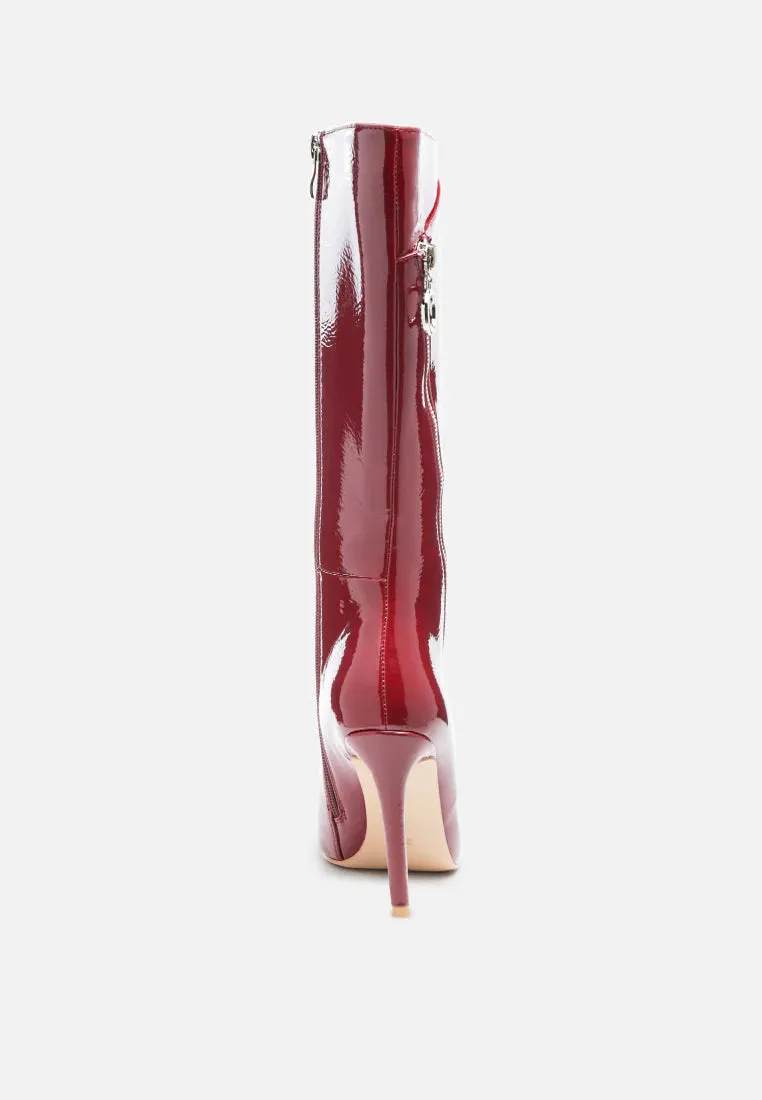 Burgundy Tsaroh Stiletto boots