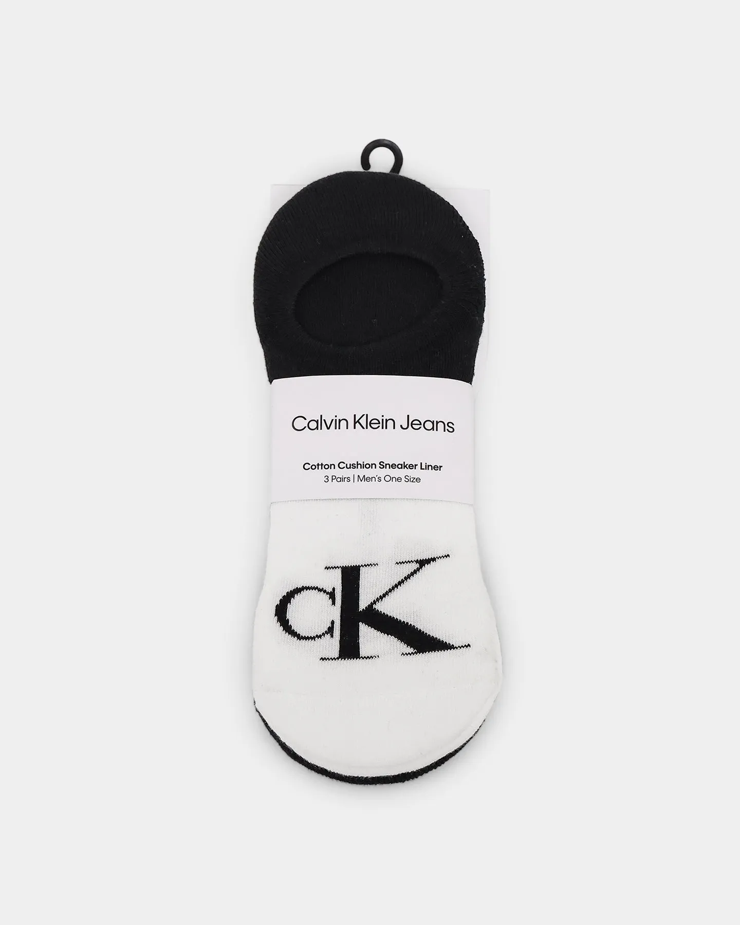 Calvin Klein Cushion Sneaker Liner Socks 3 Pack Black