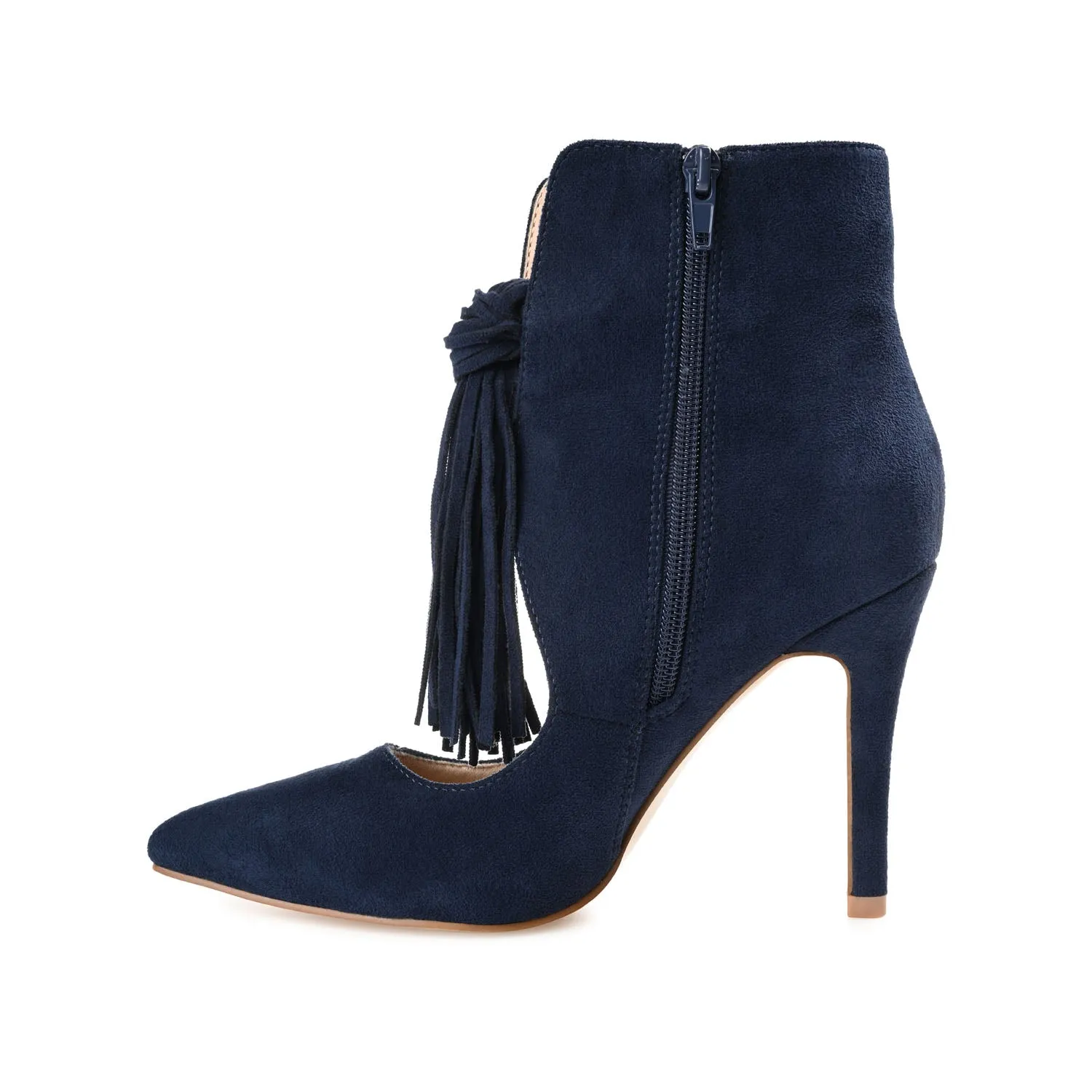 CAMERON HEELED BOOTIES IN FAUX SUEDE