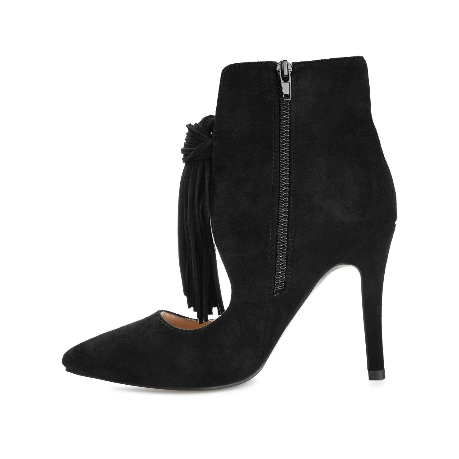 CAMERON HEELED BOOTIES IN FAUX SUEDE