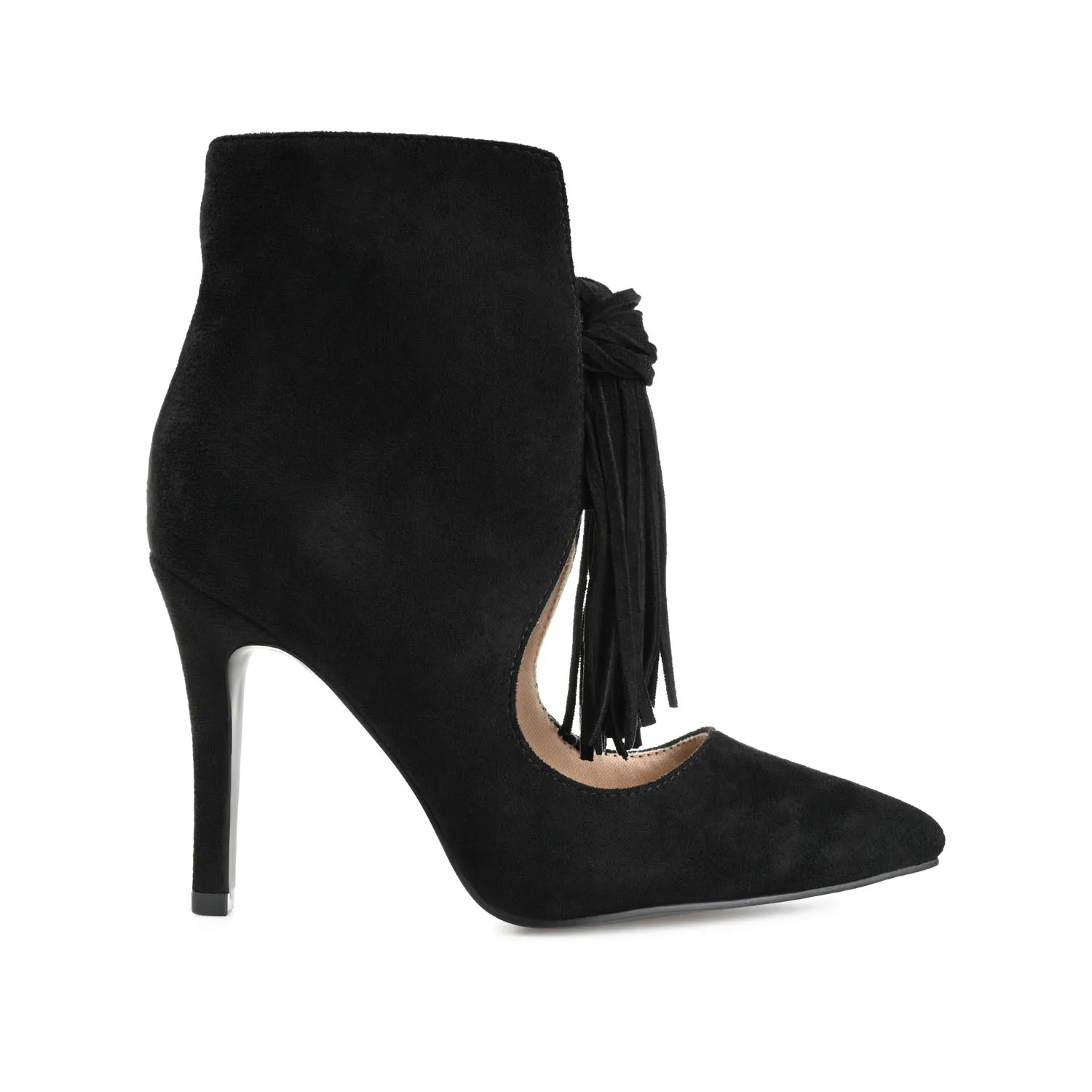 CAMERON HEELED BOOTIES IN FAUX SUEDE