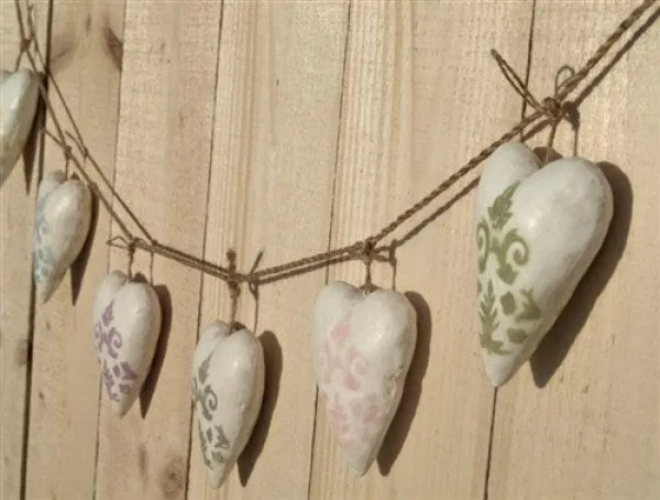 Canvas heart garland - By Shoeless Joe