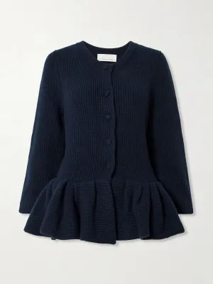 Cashmere peplum cardigan