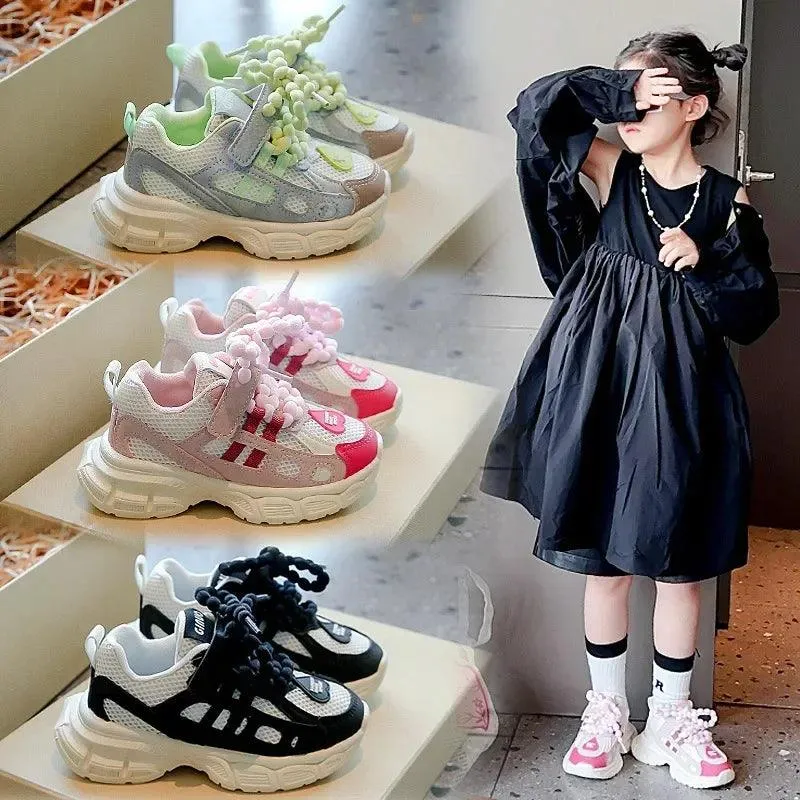 Children's Casual Shoes - Girls' Candy Color Heart Sneakers - TSS248